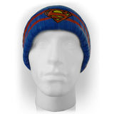 DC COMICS SUPERMAN Multi Wear Knit Acrylic Beanie Hat with Classic Logo, Blue/Red