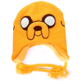 ADVENTURE TIME Jake Acrylic Beanie Hat with Braided Ties, Yellow