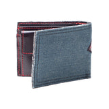 DC COMICS SUPERMAN Vintage Distressed Logo Bi-fold Denim Wallet, Blue