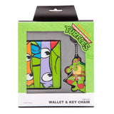 TEENAGE MUTANT NINJA TURTLES (TMNT) Masks Bi-fold Wallet & Raph Keychain Giftset, Green