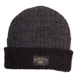 GUINNESS Acrylic Beanie Hat with Logo, Dark Grey/Black