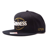 GUINNESS Snapback Baseball Cap with Embroidered Logo